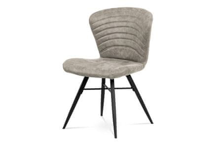 Autronic Moderná jedálenská stolička Jídelní židle, lanýžová látka vintage, kov černý mat (HC-442 LAN3)